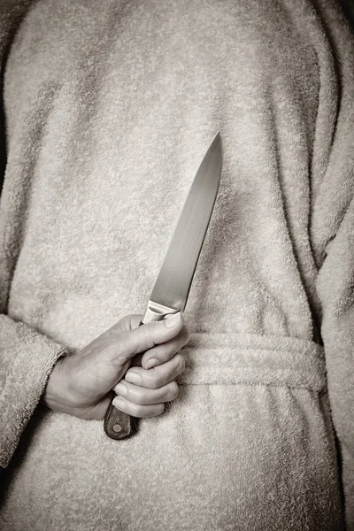 Killer Woman Knife Violence Aggression Criminal Murderer Assassin — Stock Photo, Image