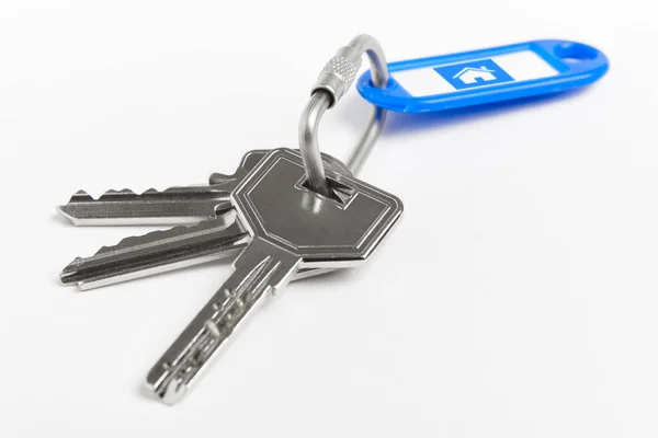 Key Ring Keys White Background Rent Buy — Stock Photo, Image