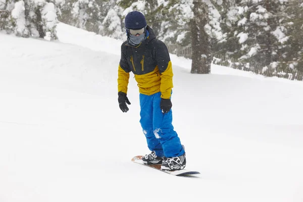 Snowboard Sous Neige Piste Ski Paysage Montagne Blanc Hiver — Photo