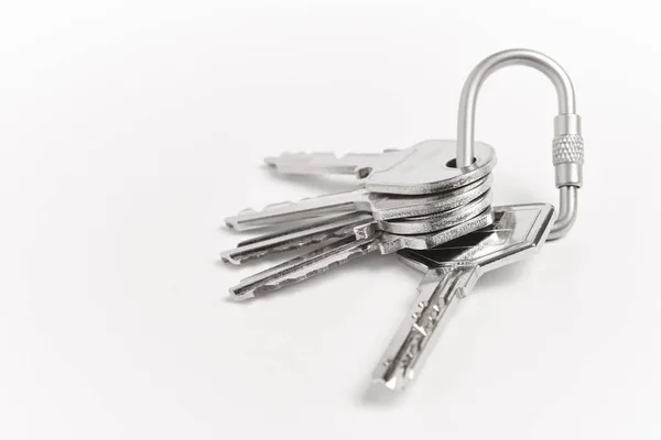 Key Ring Keys White Background Rent Buy — Stock Photo, Image