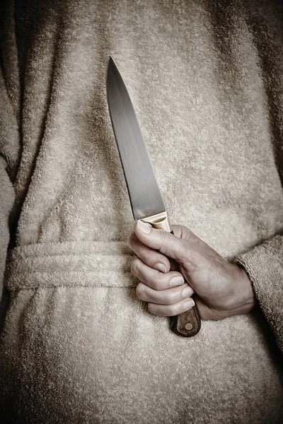 Gyilkos Egy Késsel Erőszak Agresszió Bűnügyi Gyilkos Assassin — Stock Fotó