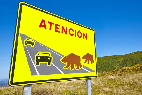 Sinal Trânsito Alerta Espécies Ameaçadas Aviso Espanha — Fotografia de Stock