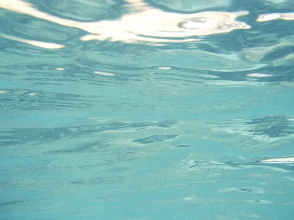 Підводні Хвилі Яскраво Бірюзового Кольору Відображенням Копіювати Простір Горизонтальні — стокове фото