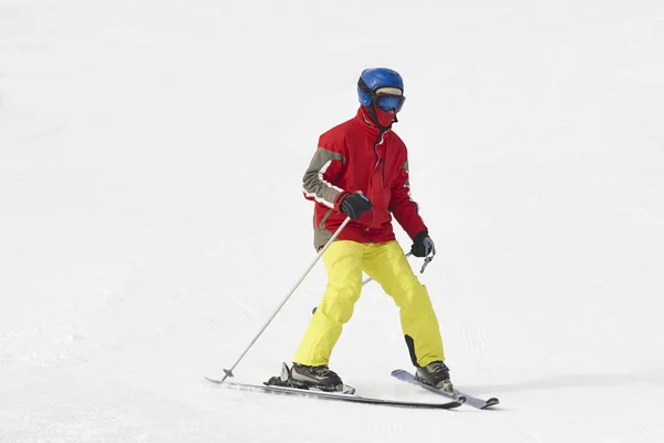 Esqui Neve Aprender Esquiar Desporto Inverno — Fotografia de Stock