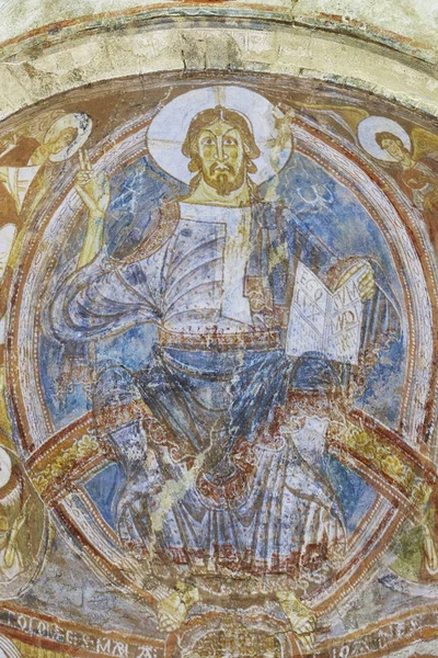 Spanish romanesque pantocrator image. Sant Climent de Taull apse. Boi