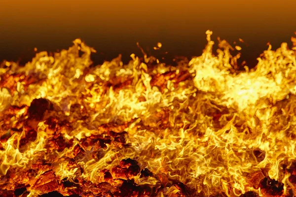 Fuoco Materiale Incandescente Vulcanico Falò Carbone Bollente Combustione Delle Emissioni — Foto Stock