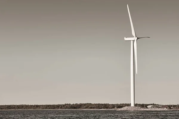 Windmill Baltic Sea Renewable Clean Green Energy Finland — Stock Photo, Image