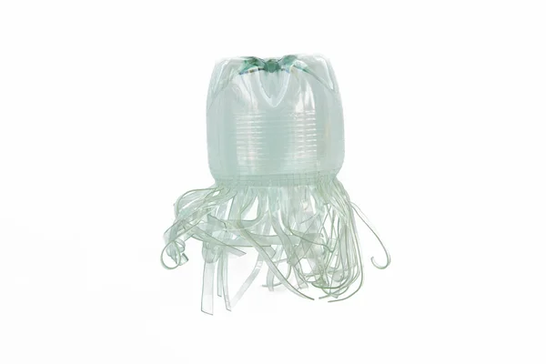 Plastikflasche Recycelt Einer Quallenfigur Müll Wiederverwenden Isoliert — Stockfoto