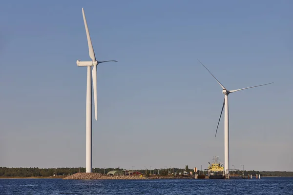 Windmills Finland Coastline Renewable Clean Green Energy Finland — Stock Photo, Image