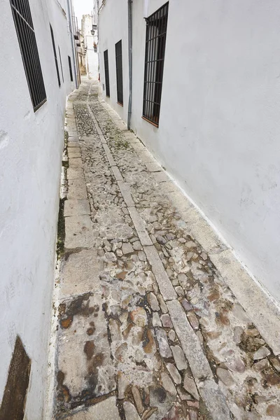 Rua Estreita Tradicional Com Fachadas Brancas Andaluzia Ubeda Espanha — Fotografia de Stock