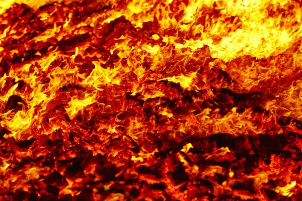 Fogo Material Incandescente Vulcão Fogueira Carvão Quente Combustão Das Emissões — Fotografia de Stock
