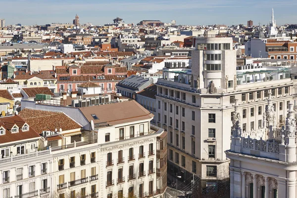 Centrum Van Stad Van Madrid Skyline Centrum Van Traditionele Gebouwen — Stockfoto