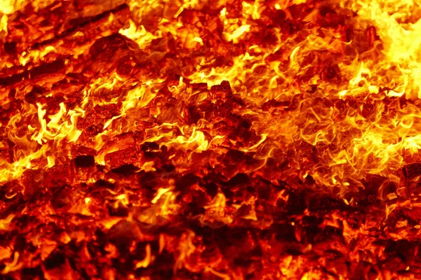Fogo Material Incandescente Vulcão Fogueira Carvão Quente Combustão Das Emissões — Fotografia de Stock