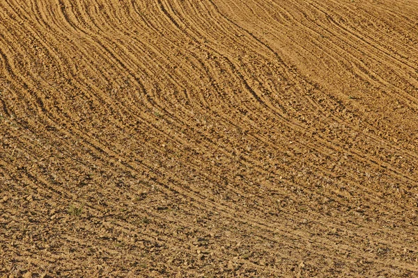 Rotation or ploughing of the field. Agriculture production backg — Stok fotoğraf