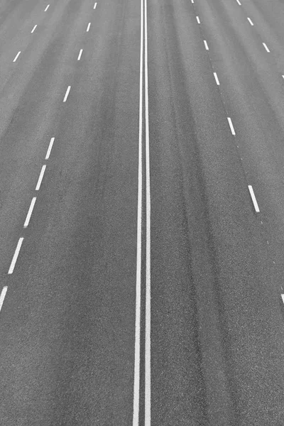 Empty street viewed from above. Urban scene. Asphalt and lines Stock Picture