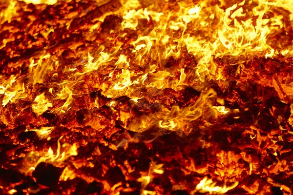 Feuer. Vulkanglühendes Material. glühendes Holzkohlefeuer. Carbo — Stockfoto