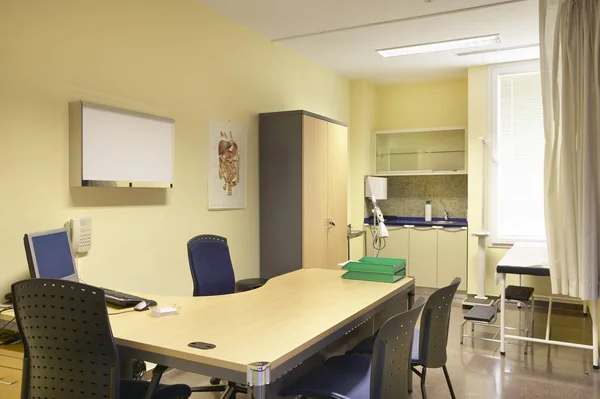 Hospital doctor consulting room. Healthcare equipment. Medical t