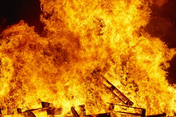 Fire flames on a bonfire. Fireman emergency. Danger combustion — Stock Photo, Image