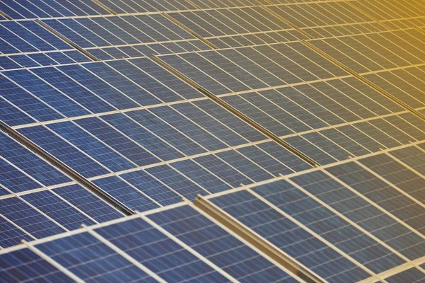 Planta de paneles solares. Energía renovable sostenible . —  Fotos de Stock