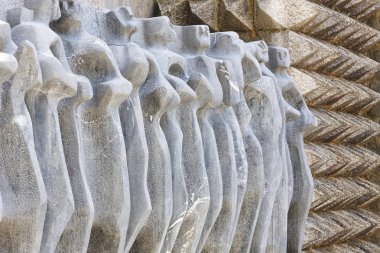 Arantzazu sanctuary stone sculptures. Euskadi cultural and herit clipart