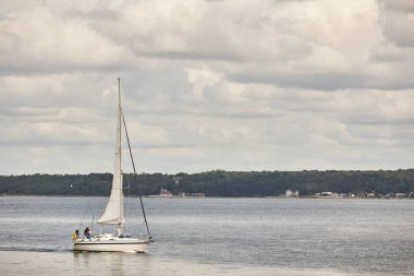 Kopenhag suret bölgesinde yelken açmak. Denma 'da Atlantik Okyanusu
