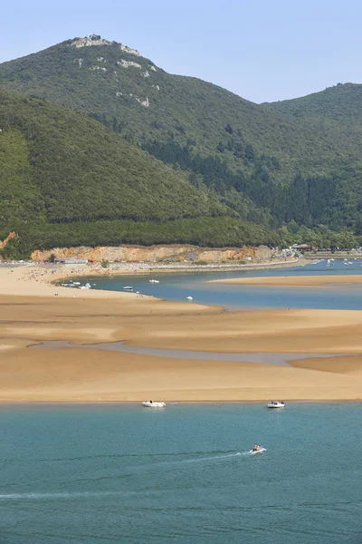 Basque country landscape in Urdaibai Biosphere reserve estuary.