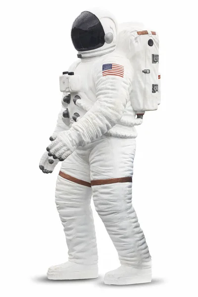 Kaskı beyaz izole astronot uzay adamı takım elbise — Stok fotoğraf