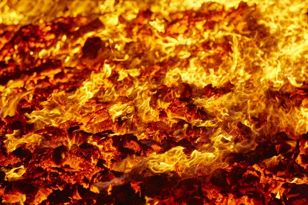 火。火山白炽灯材料。热木炭篝火。埃布斯恩 — 图库照片