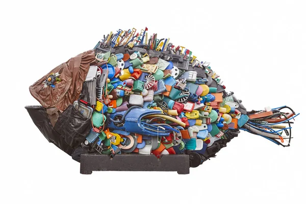 Recycled plastic waste. Environment pollution garbage. Save the — Stock Photo, Image