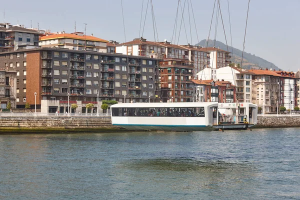 Bizkaia Red Iron Hanging Bridge Nervion River Euskadi Spain — Stock Photo, Image