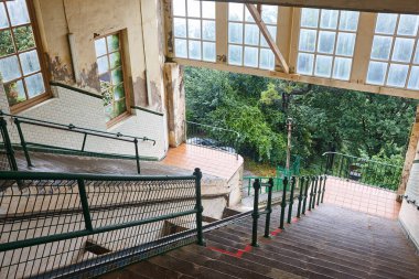 Monte Igueldo, Donostia 'daki eski teleferik. İspanya 'ya Seyahat