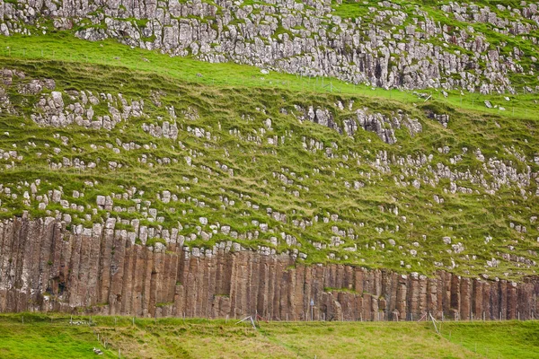 Čedičový Blok Skalní Formace Faerských Ostrovech Geologie Sopečné Minerály — Stock fotografie