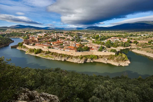 Medeltida Med Stenmur Spanien Buitrago Del Lozoya — Stockfoto