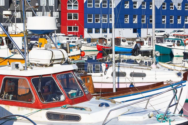 Porto Torshavn Nelle Isole Streymoy Feroe Colorate Case Pittoresche — Foto Stock