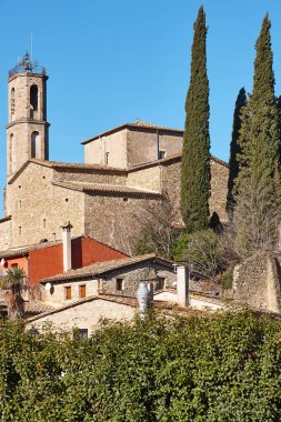 Mieres 'in ortaçağ resimli köyü. Baix Emporda. Girona, Katalunya, İspanya