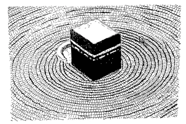 Kaaba Mecca Saudi Arabia Vector Simple Manual Draw Sketch Isolated — 图库矢量图片