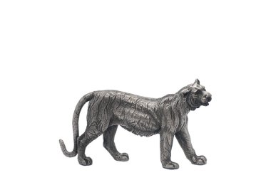 Zarif, Modern Gümüş çelik kaplan izole beyaz zemin üzerine