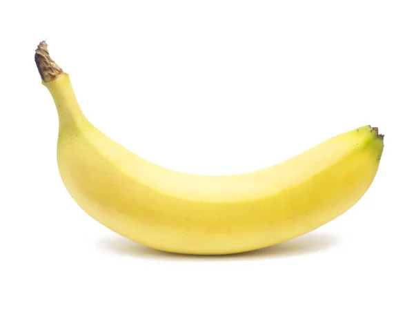 Egyetlen Banán Fehér Alapon Izolálva — Stock Fotó