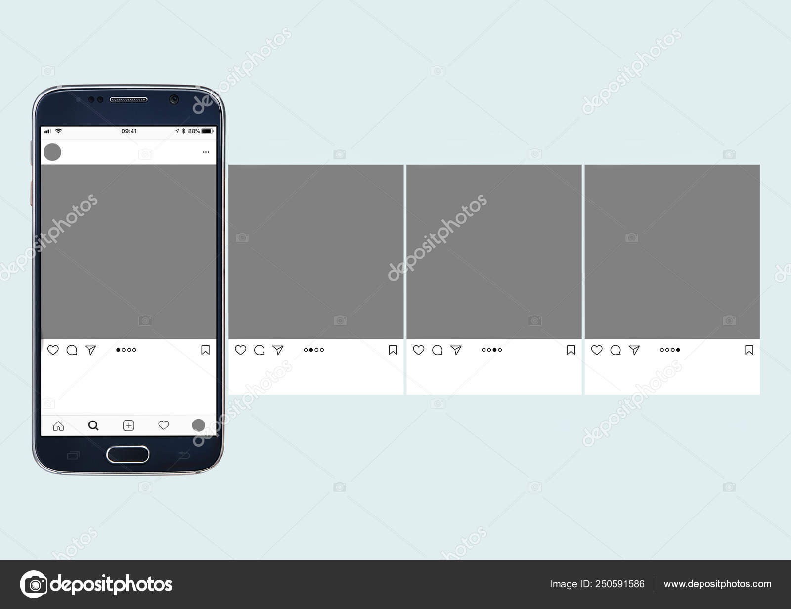 Download Carousel Post Social Media Mockup Cellphone White Background Stock Photo Image By C Boxlab 250591586