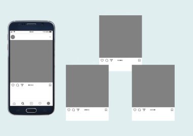 atlıkarınca sonrası sosyal medya mockup ile cep telefonu ve beyaz arka plan üzerinde.
