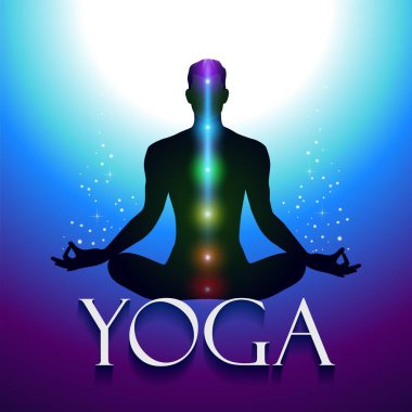 Yoga siluet Om mandala-saydamlık Blending efektleri ve degrade kafes-Eps 10