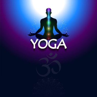 Yoga siluet Om mandala-saydamlık Blending efektleri ve degrade kafes-Eps 10