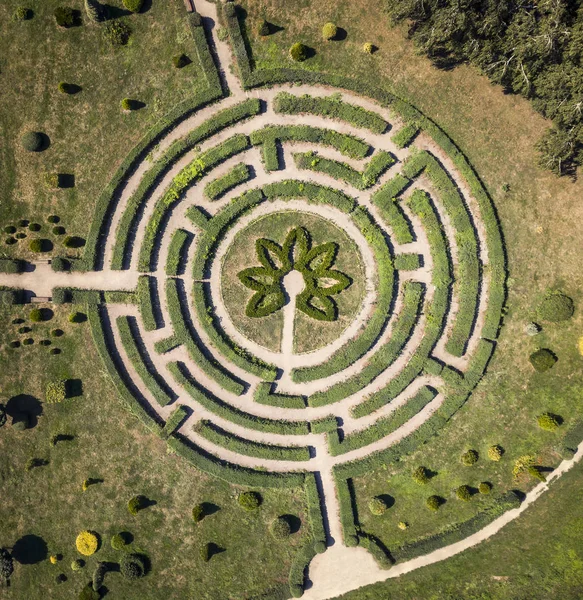 Vista Aérea Labirinto Gramado Jardim Botânico Kiev Ucrânia — Fotografia de Stock