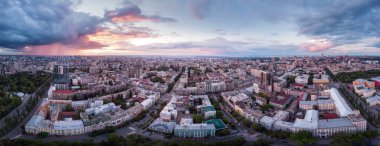 Ukrayna, Kyiv 'in hava panoramik görüntüsü