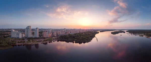 Blick Auf Kiew Bei Sonnenuntergang — Stockfoto