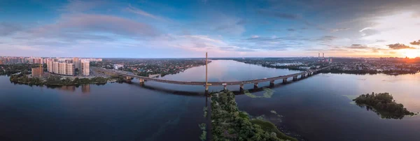 Légi Panoráma Pivdenyi Híd Kijevben Ukraine — Stock Fotó