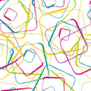 Kuru Fırça dokulu renkli kareler soyut geometrik sorunsuz patten tasarım