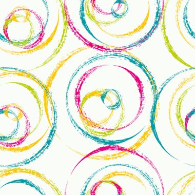 Kuru Fırça dokulu kontur daireler renkli seamless modeli tasarlamak