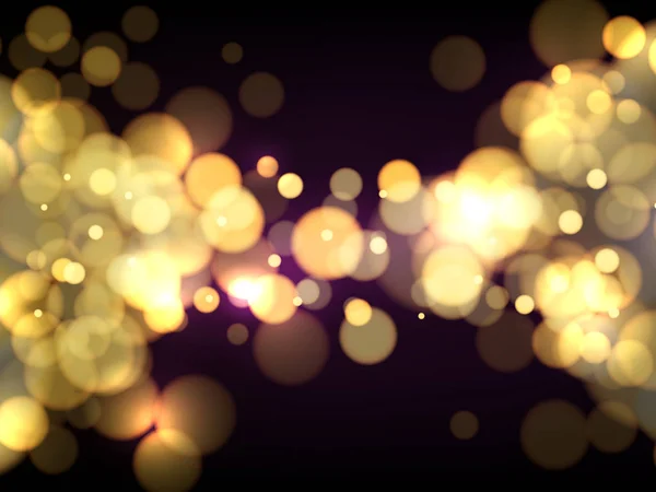 ベクトル Eps ピカピカ光る黄色いボケ ライト 魔法の抽象的な背景 — ストックベクタ