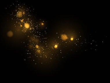 Vektör eps 10 altın parçacıkları. Parlak sarı bokeh daireler altın lüks arka plan soyut